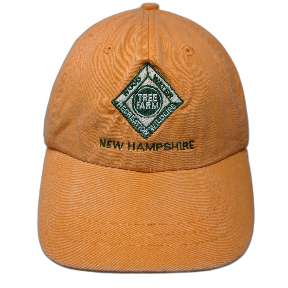 Adams Baseball Cap Orange One Size New Hampshire Tree Farm Embroidered hat